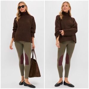 Tuckernuck Olive Green Brown Suede Patch Hughes Equestrian Riding Legging Size S